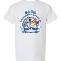 Custom Blue Dog Birthday Boy Family Matching Shirt