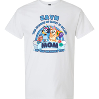 Custom Blue Dog Birthday Boy Family Matching Shirt