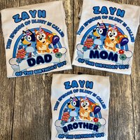 Custom Blue Dog Birthday Boy Family Matching Shirt