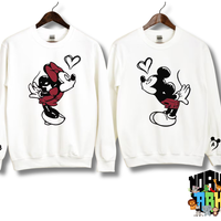 Custom Lover Mickey and Minnie Matching Couple Sweatshirt - Noahs Ark Box