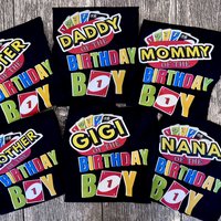 Family Matching Uno Birthday Party Shirt custom birthday tshirt noahs ark box 1