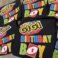 Family Matching Uno Birthday Party Shirt custom birthday tshirt noahs ark box 1