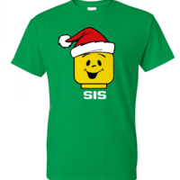 Santa Hat Lego Personalized Family Shirts with Facial Expression Legoland T-Shirts