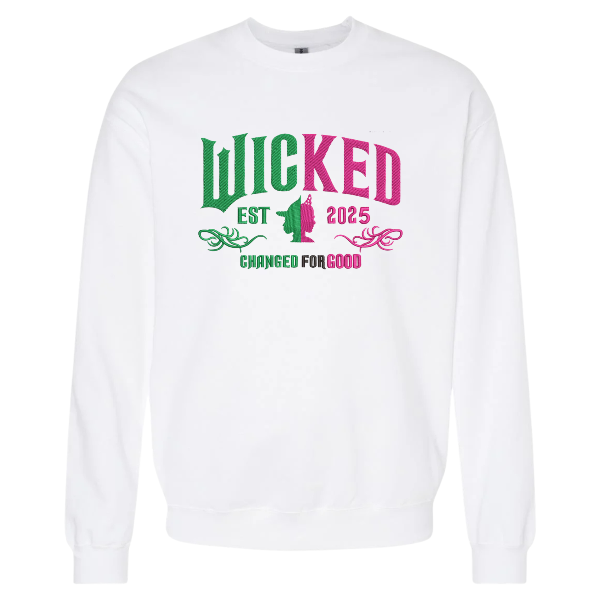 Wicked Changed For Good Embroidery Design, Wicked Musical Inspired Embroidery Sweatshirt Noahs Ark Box