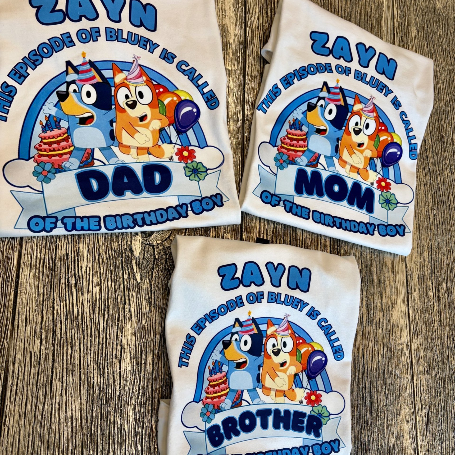 Custom Blue Dog Birthday Boy Family Matching Shirt