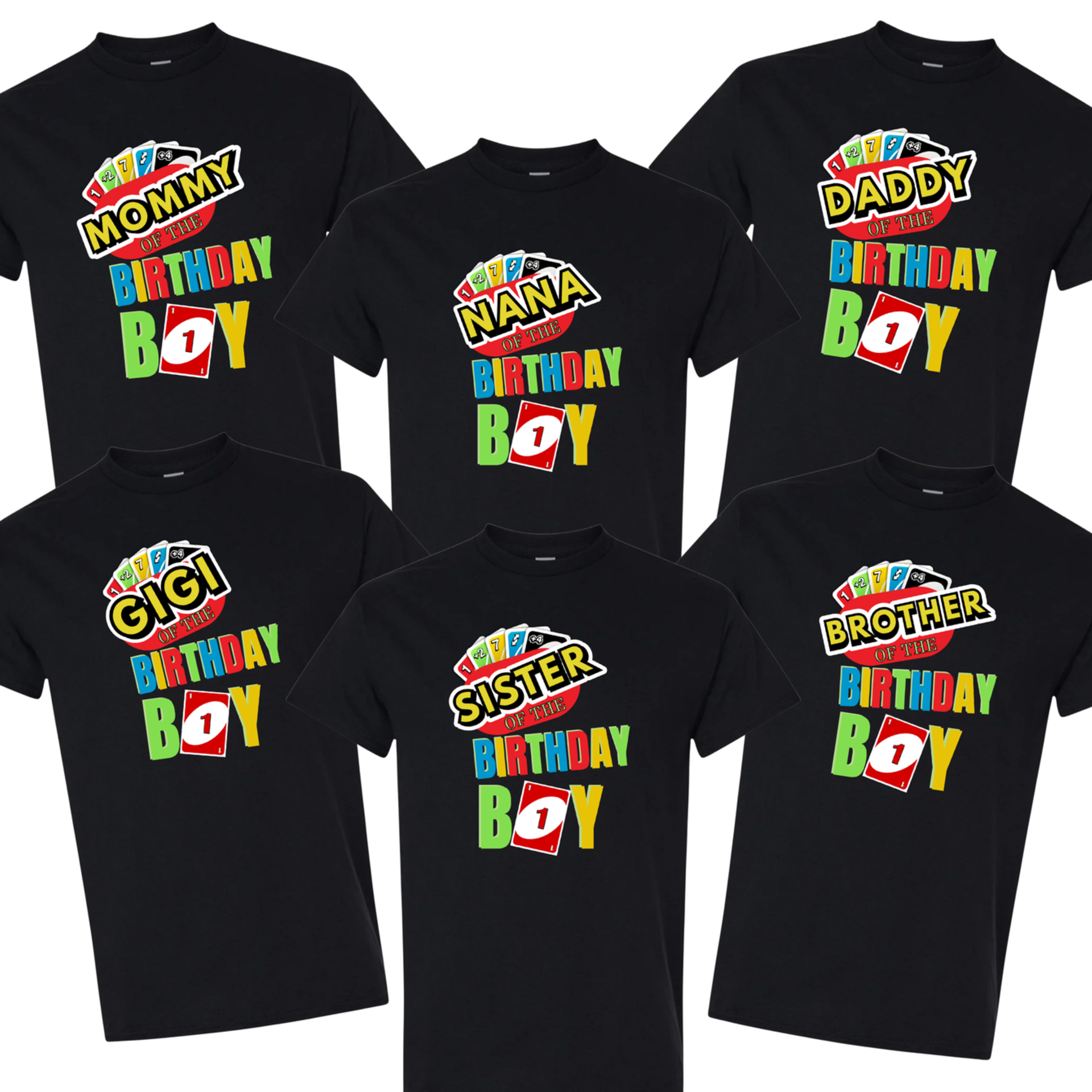 Custom UNO Birthday Boy Custom Tee Birthday Party Shirt