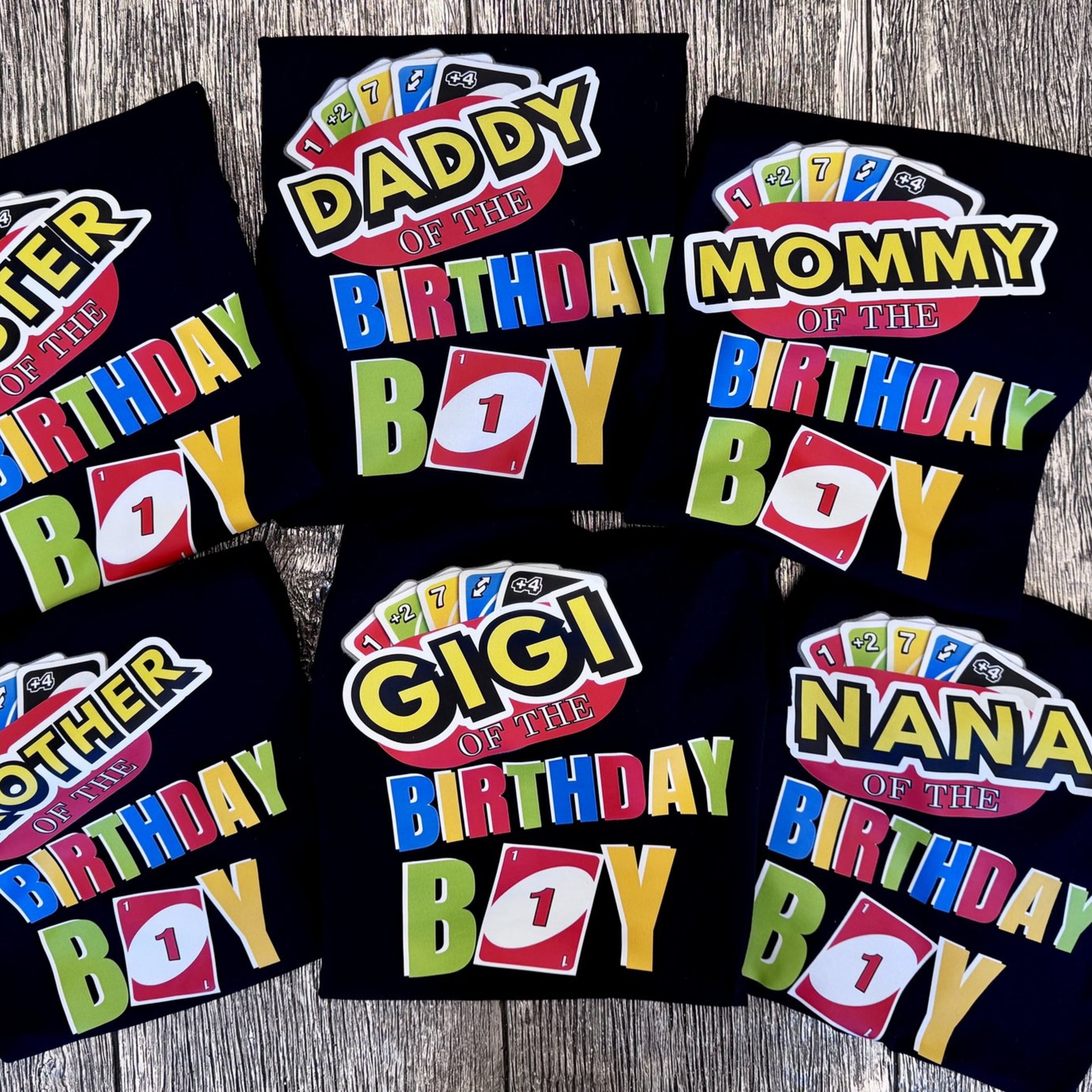 Family Matching Uno Birthday Party Shirt custom birthday tshirt noahs ark box 1