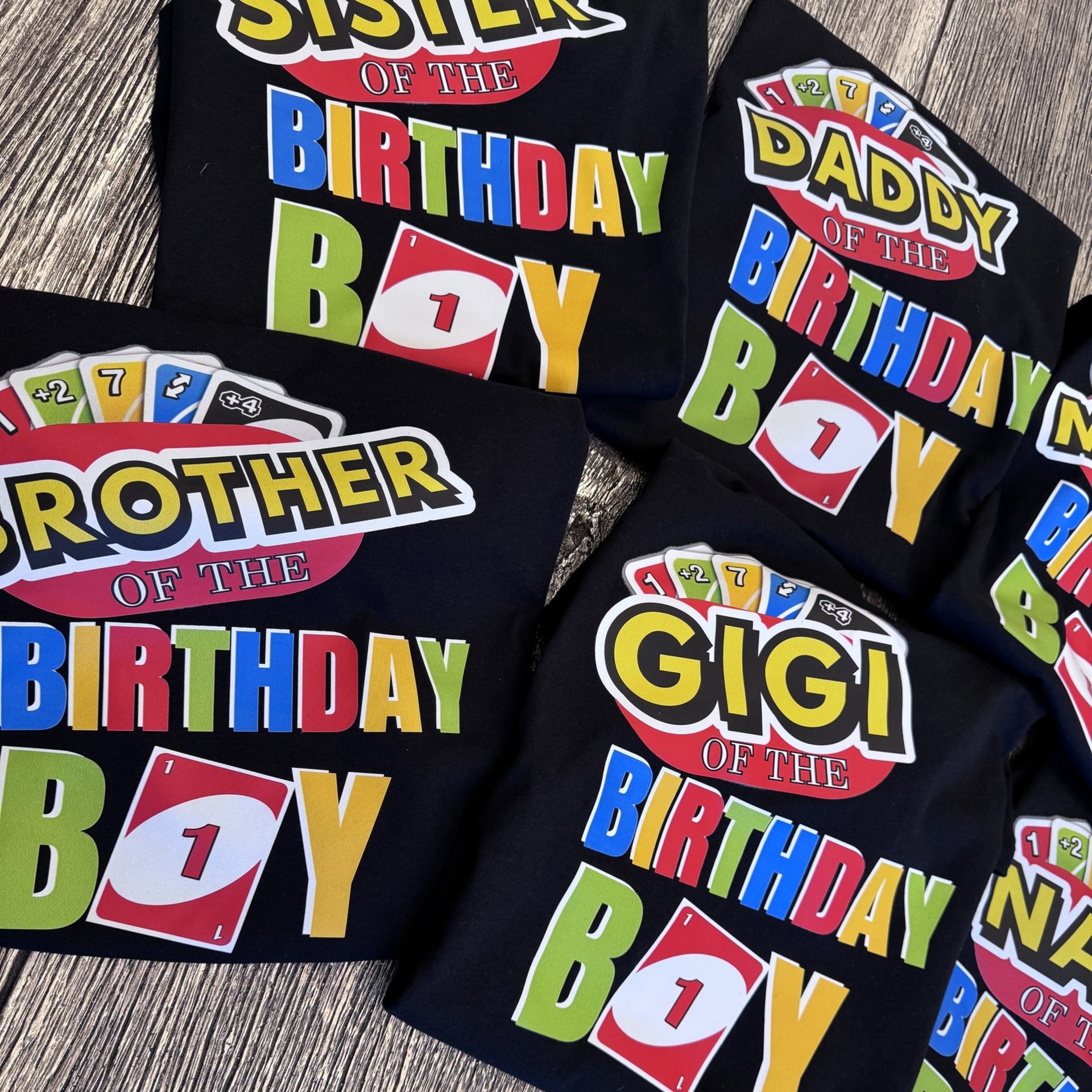 Family Matching Uno Birthday Party Shirt custom birthday tshirt noahs ark box 1