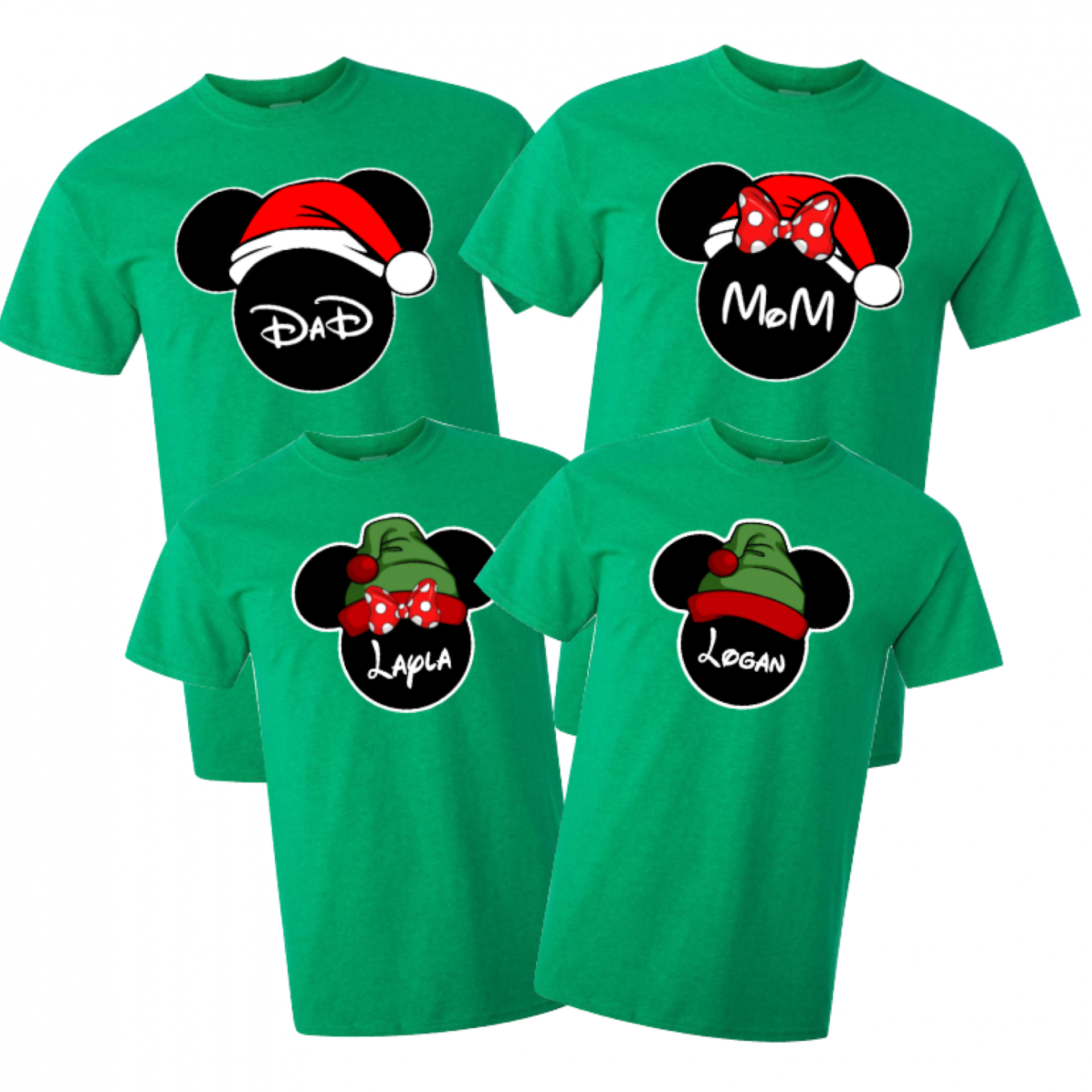 Disney Christmas Family Mickey and Minnie Santa Custom T-Shirts