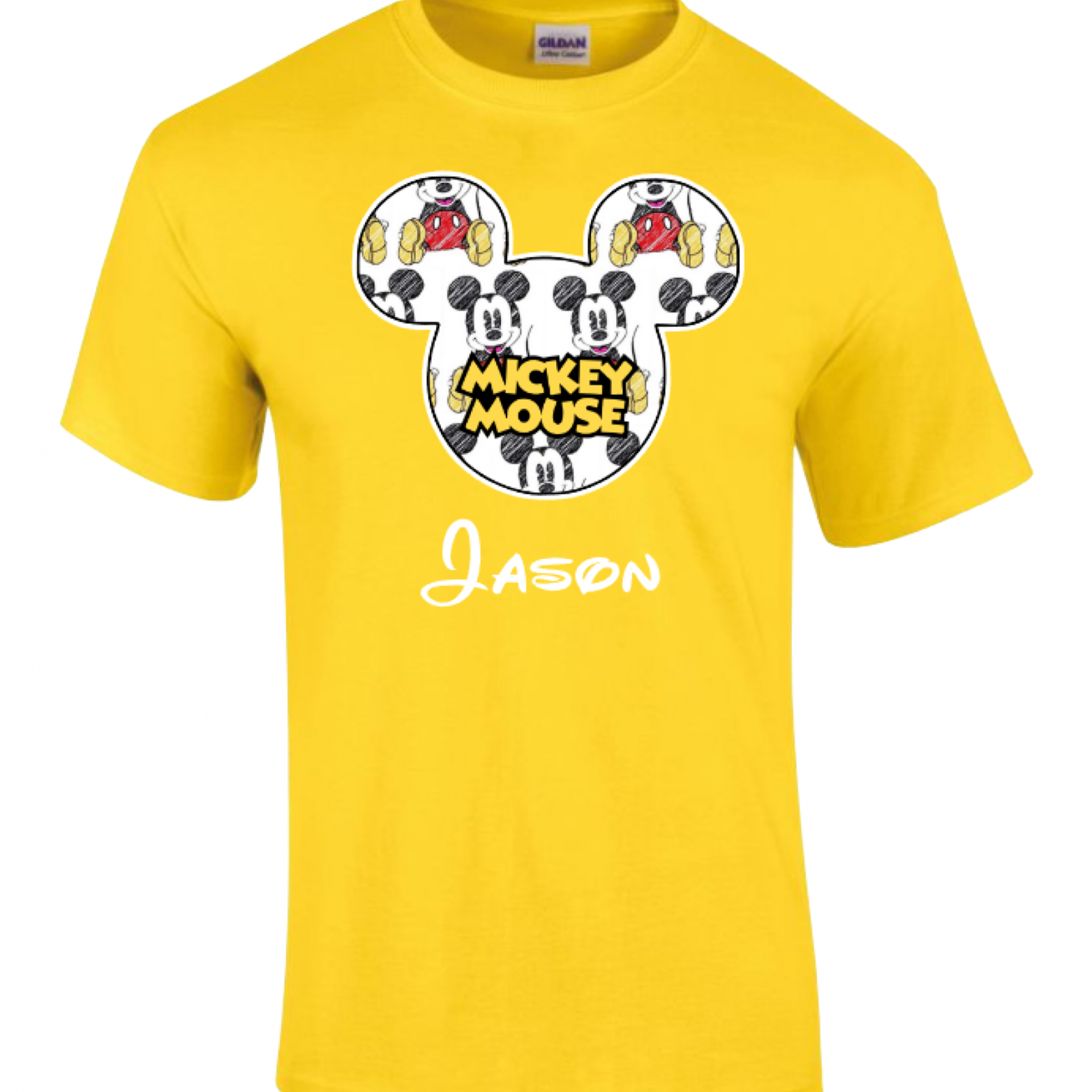 Custom Disney Family Crayon Mickey Sketch and Friends T-Shirt