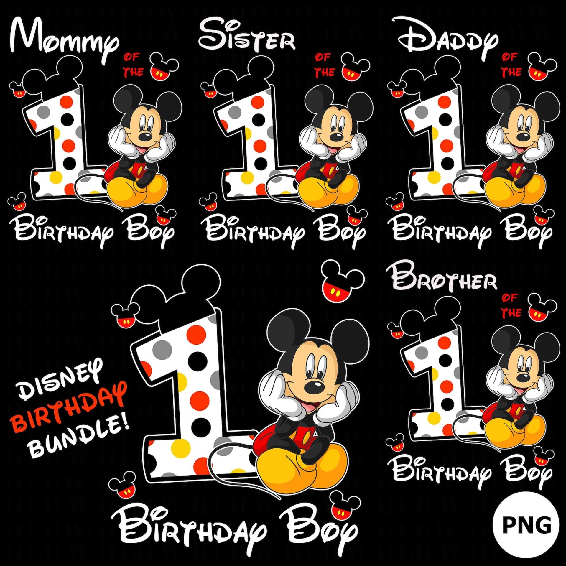 Mickey Mouse 1st Birthday Family Shirts, Iron On Heat noahs ark boxs design