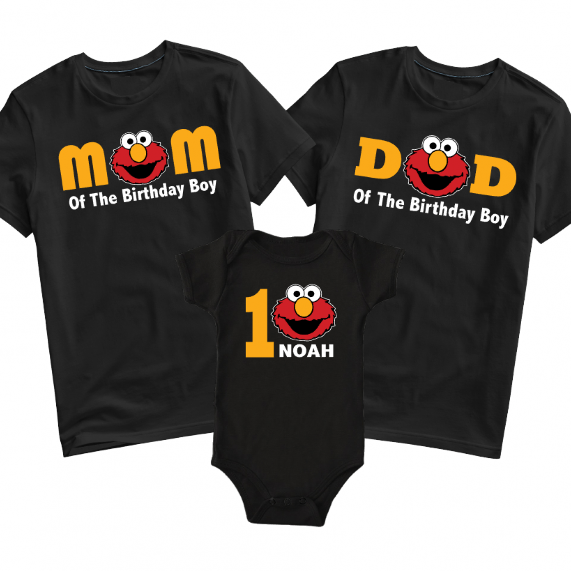 Personalized Elmo Monster Matching Family Birthday T-Shirts