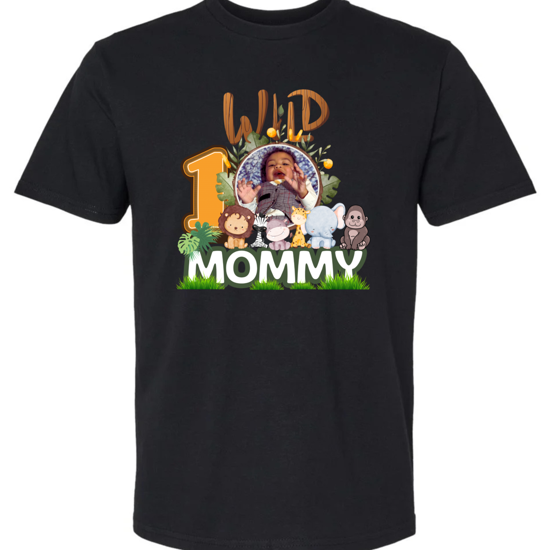 Personalized wild safari jungle wild one custom picture family T-shirt Theme
