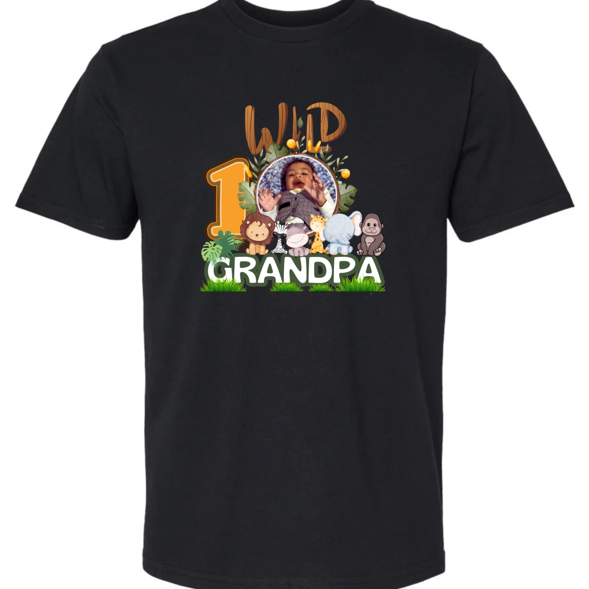 Personalized wild safari jungle wild one custom picture family T-shirt Theme